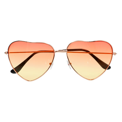 Lunettes de Soleil Cœur Dégradé Orange Rose Tendance