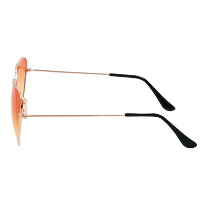 Lunettes de Soleil Cœur Dégradé Orange Rose Tendance
