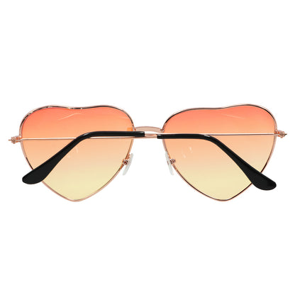 Lunettes de Soleil Cœur Dégradé Orange Rose Tendance