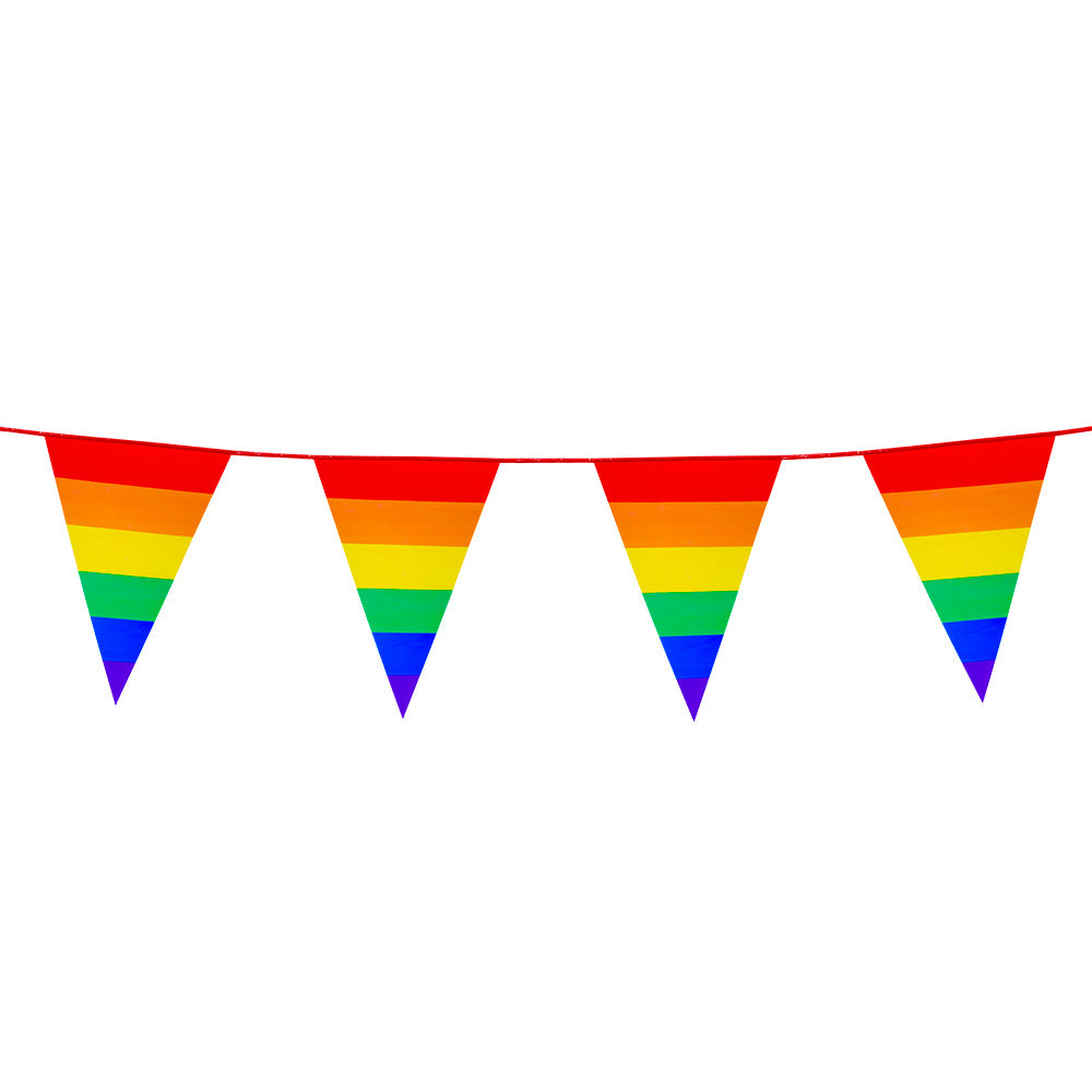 Drapeau Triangle Arc-en-ciel Pride 20x30cm - Guirlande Fête