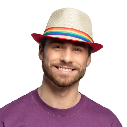 Chapeau Paille Rainbow Pride - Accessoire Fête Gay Parade