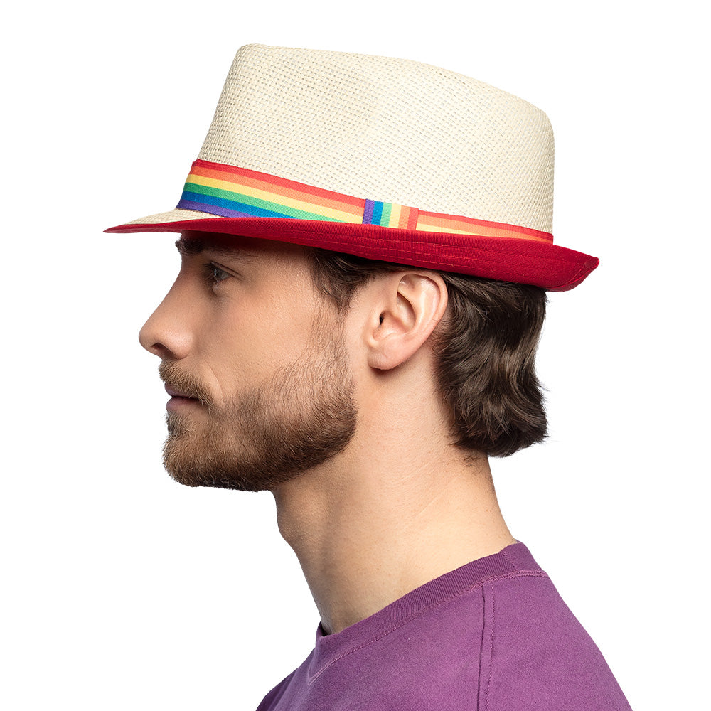 Chapeau Paille Rainbow Pride - Accessoire Fête Gay Parade