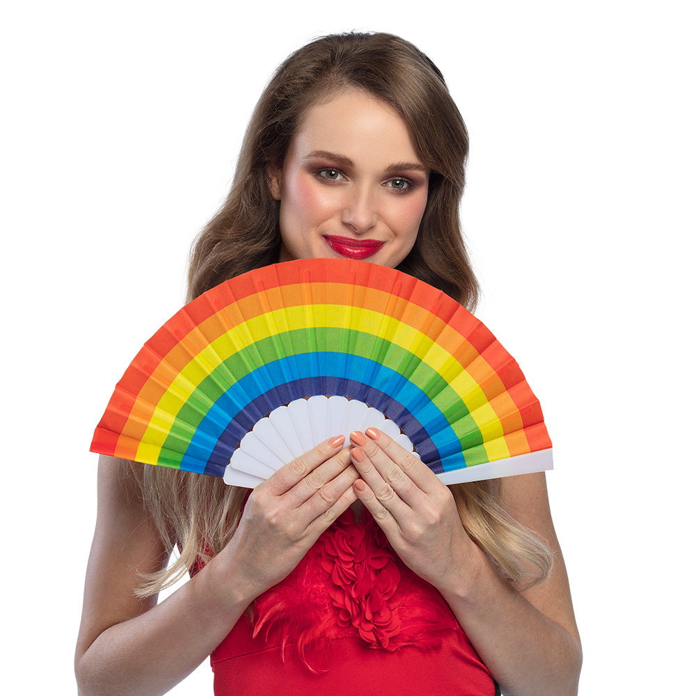 Éventail Arc-en-Ciel Géant - Accessoire Déguisement Fête