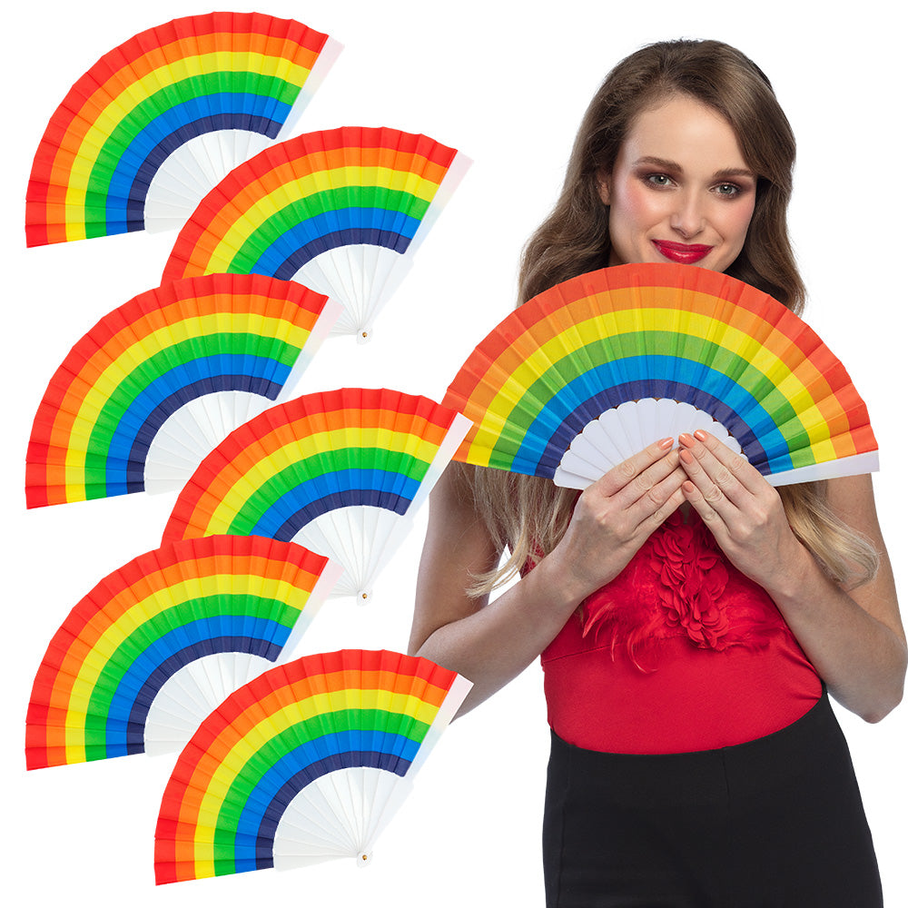 Éventail Arc-en-ciel - Accessoire de Fête Coloré Réutilisable
