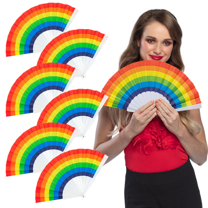 Éventail Arc-en-ciel - Accessoire de Fête Coloré Réutilisable