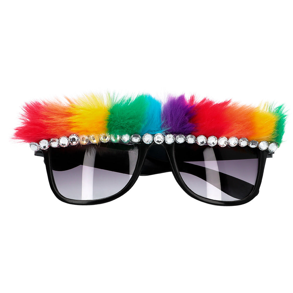 Lunettes Arc-en-ciel Strass Fluffy - Accessoire Fête Disco