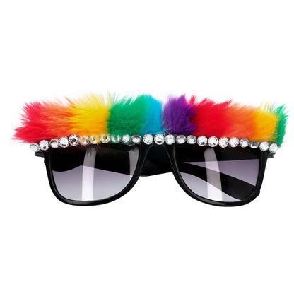 Lunettes Arc-en-ciel Strass Fluffy - Accessoire Fête Disco