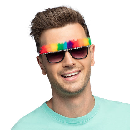 Lunettes Arc-en-ciel Strass Fluffy - Accessoire Fête Disco