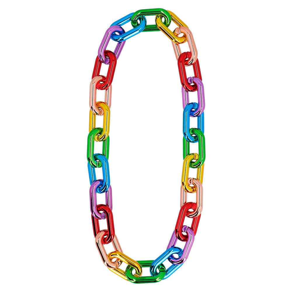 Chaîne Maillon Arc-en-ciel XXL - Collier Chaîne Colorée Disco