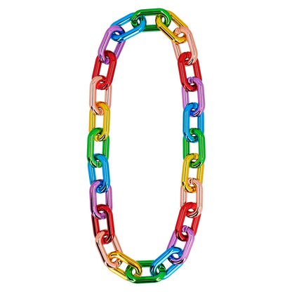 Chaîne Maillon Arc-en-ciel XXL - Collier Chaîne Colorée Disco