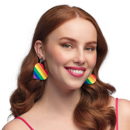 Boucles d'Oreilles Cœur Arc-en-ciel Pride LGBT