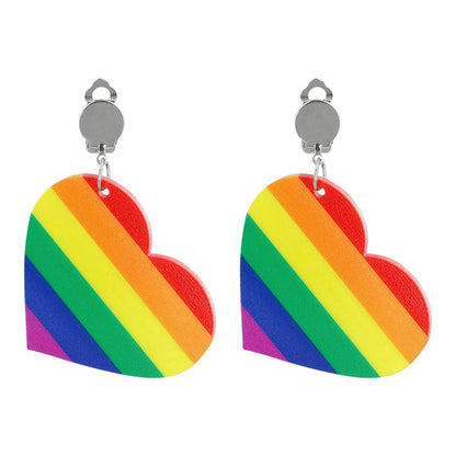 Boucles d'Oreilles Cœur Arc-en-ciel Pride LGBT