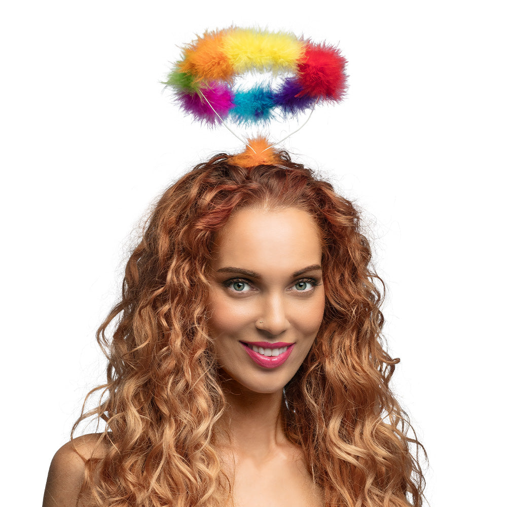 Serre-tête Rainbow Fluffy - Accessoire de fête coloré
