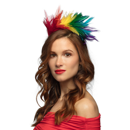 Serre-tête Rainbow Feathers - Accessoire Fête Coloré