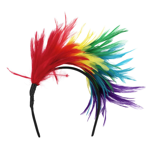 Serre-tête Rainbow Feathers - Accessoire Fête Coloré