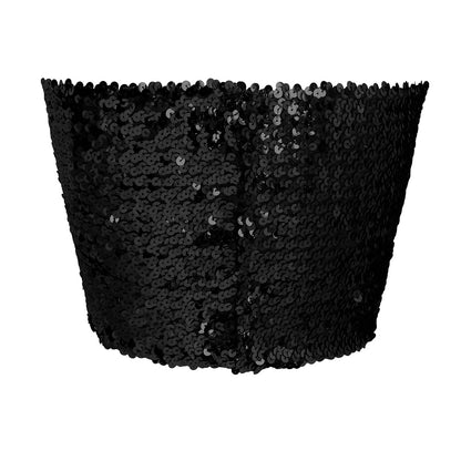 Crop Top Sequins Noir Stretchy - Accessoire Disco Soirée