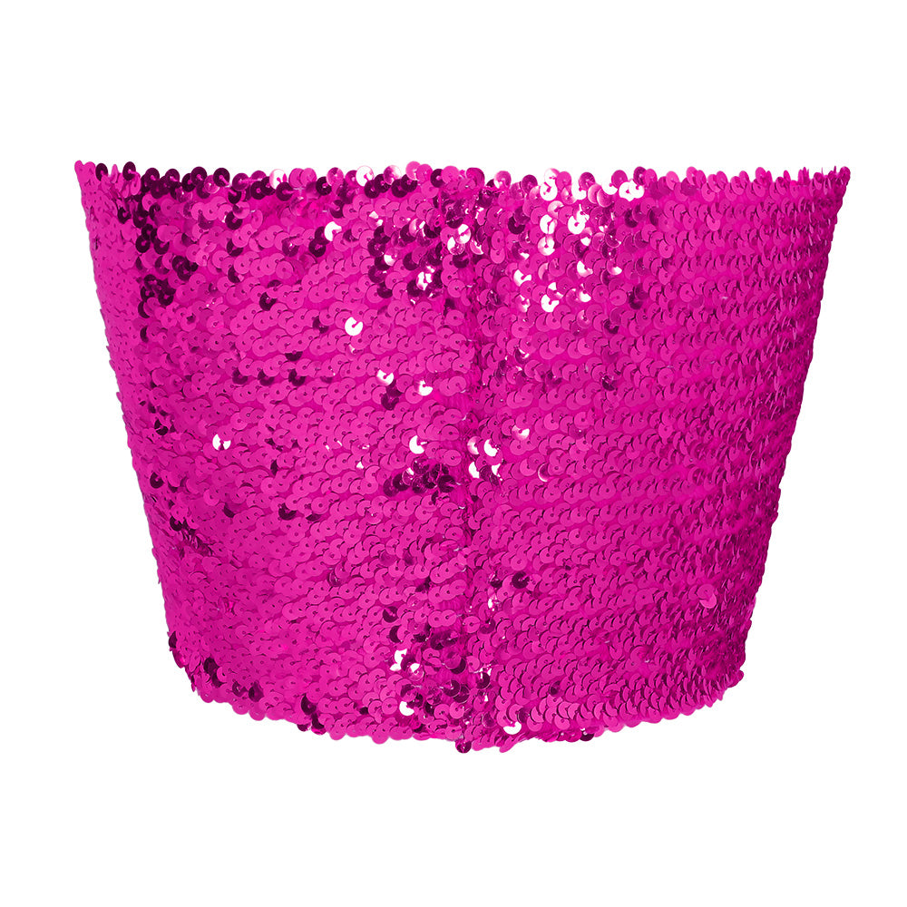Top Paillettes Magenta Bustier Stretch - Accessoire Disco Party