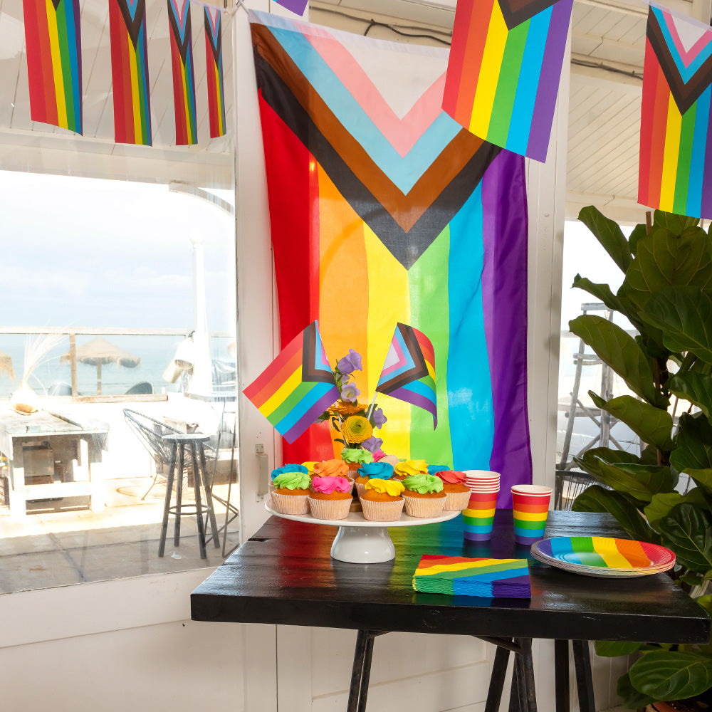 Drapeau Arc-en-ciel Progress avec Flèche - Décoration Pride
