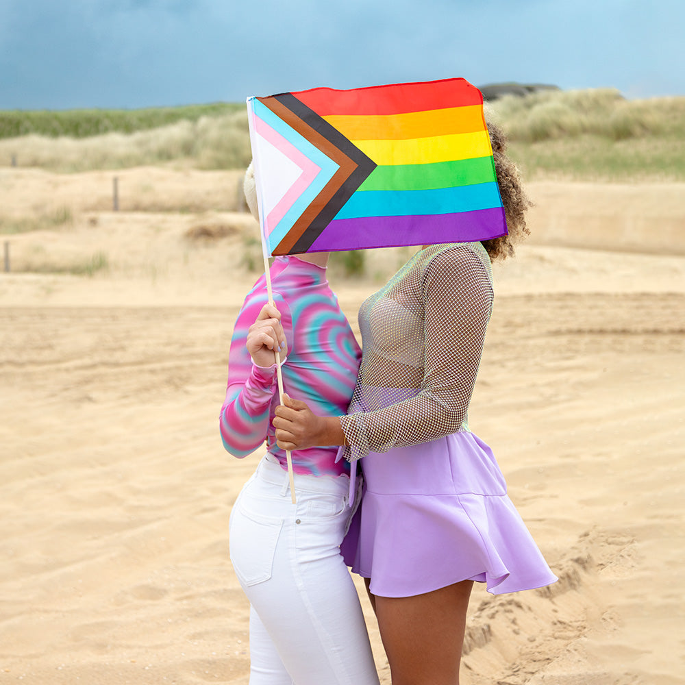 Drapeau Arc-en-ciel Pride avec Chevron - Accessoire de Fête
