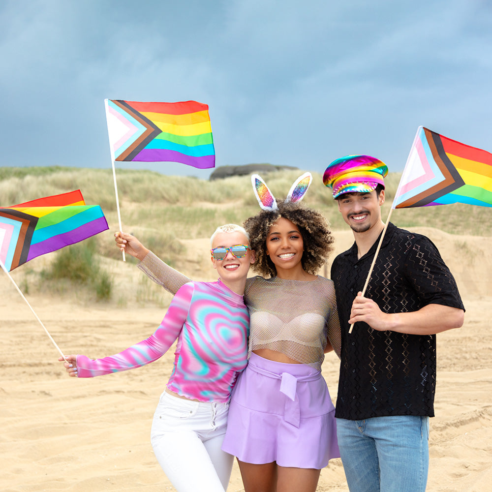 Drapeau Arc-en-ciel Pride avec Chevron - Accessoire de Fête