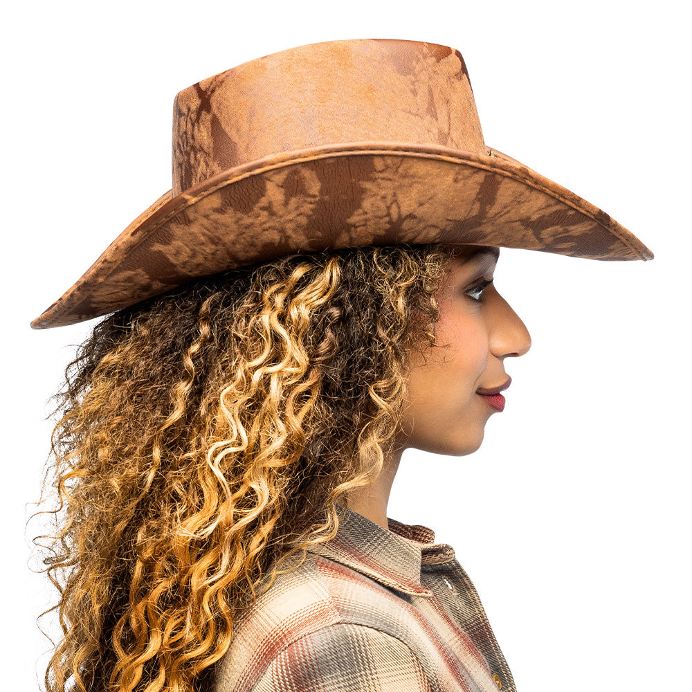 Chapeau Cowboy Marron Suédine - Accessoire Western Femme
