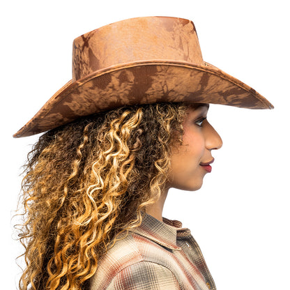 Chapeau Cowboy Marron Suédine - Accessoire Western Femme