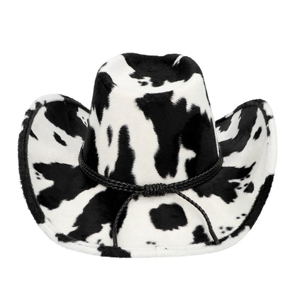 Chapeau Cowboy Motif Vache Velours - Accessoire Déguisement