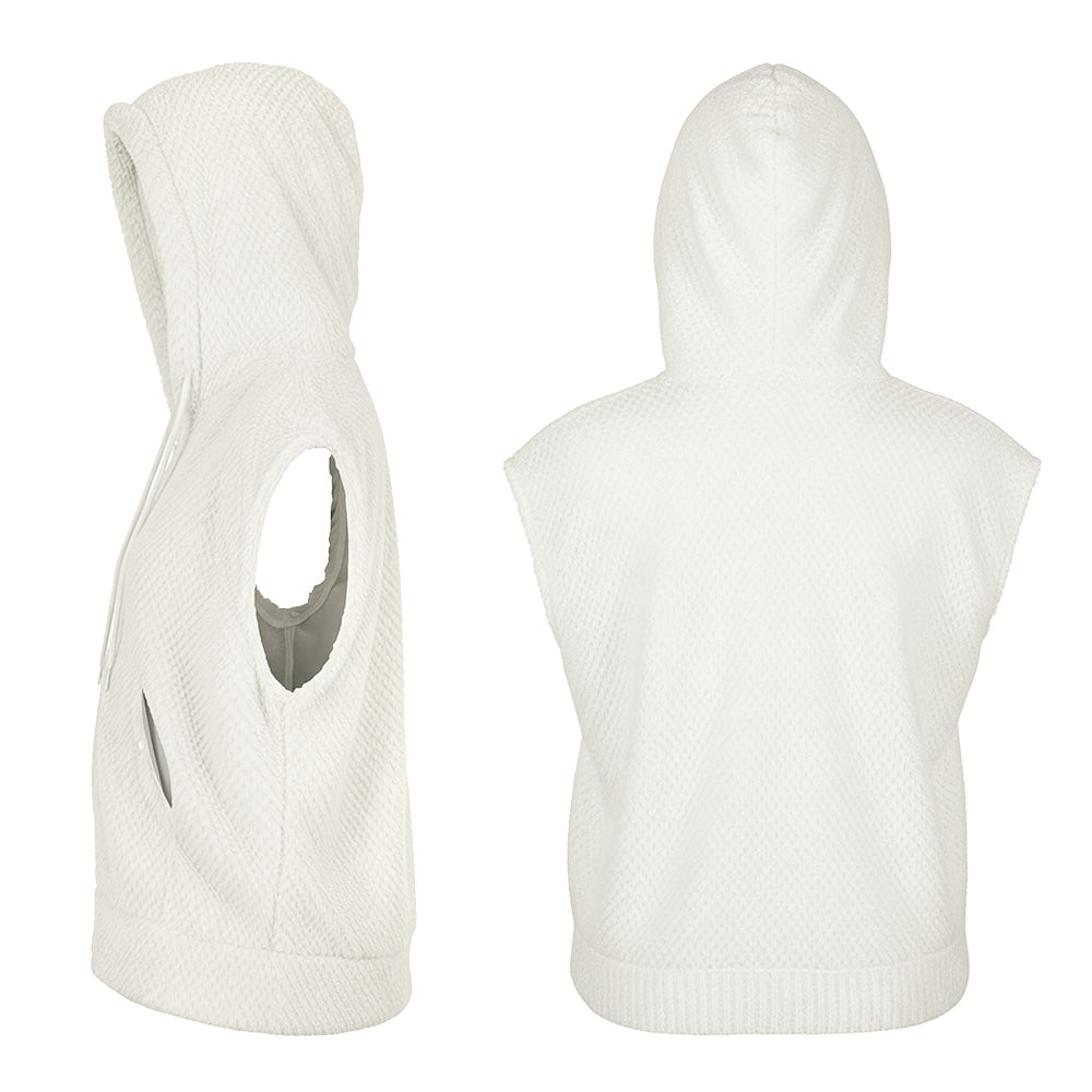 Gilet à Capuche Blanc Polaire Cosy Déguisement Fête