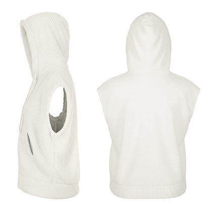 Gilet à Capuche Blanc Polaire Cosy Déguisement Fête