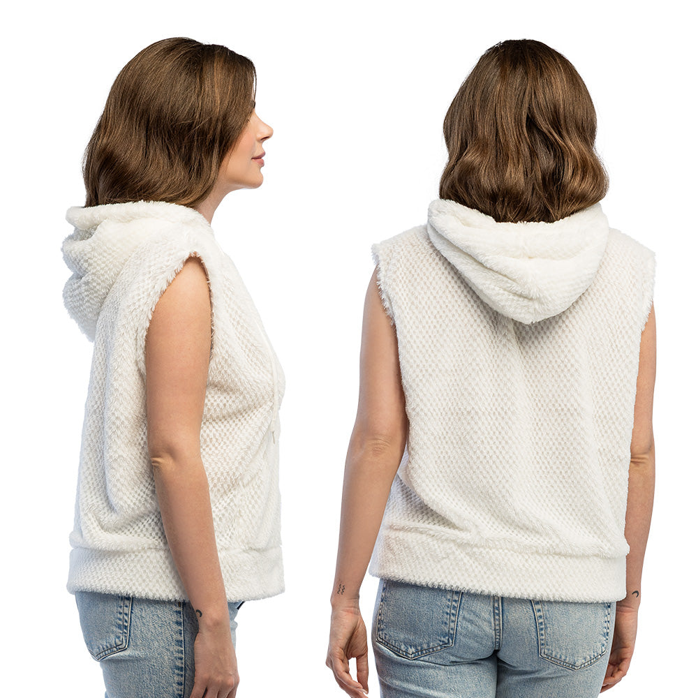 Gilet à Capuche Blanc Texturé Cosy - Déguisement & Accessoire