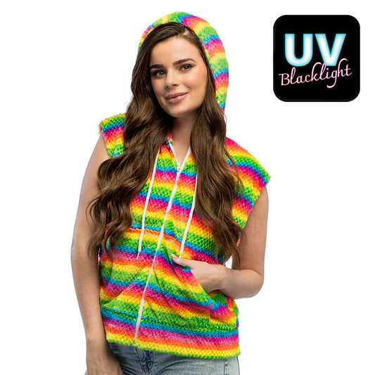 Gilet Arc-en-Ciel Fluo Enfant & Adulte - Déguisement Festif