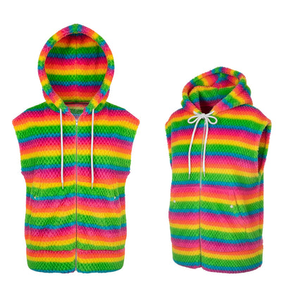 Gilet Arc-en-Ciel Fluo Enfant & Adulte - Déguisement Festif