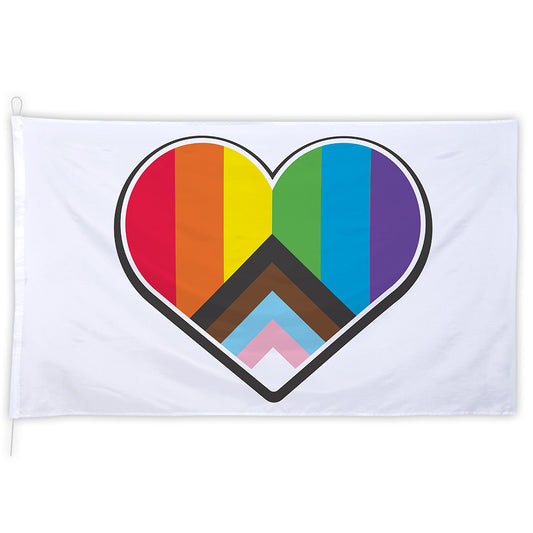 Drapeau Cœur Arc-en-ciel Pride 90x150cm