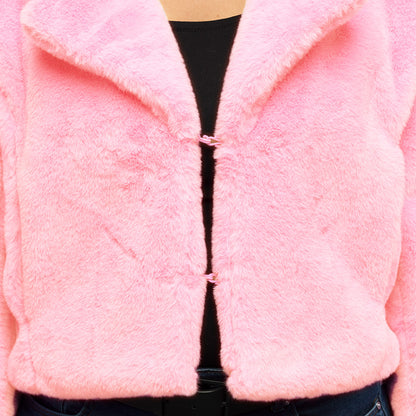 Veste Fourrure Rose Luxe - Déguisement Chic Soirée
