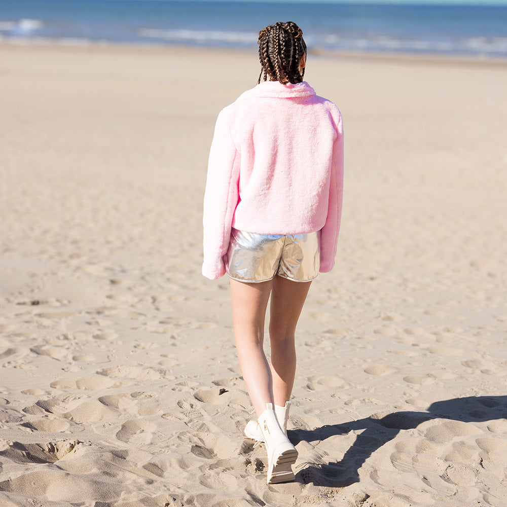 Veste Fourrure Rose Luxe - Déguisement Chic Soirée