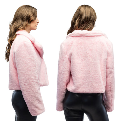 Veste Fourrure Rose Luxe - Déguisement Chic Soirée