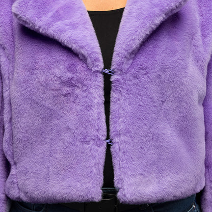 Veste Fourrure Violette Luxe - Accessoire Party Femme Chic