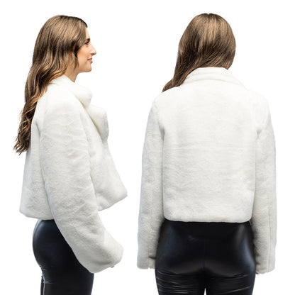Veste Fourrure Blanche Courte Luxe - Accessoire Soirée