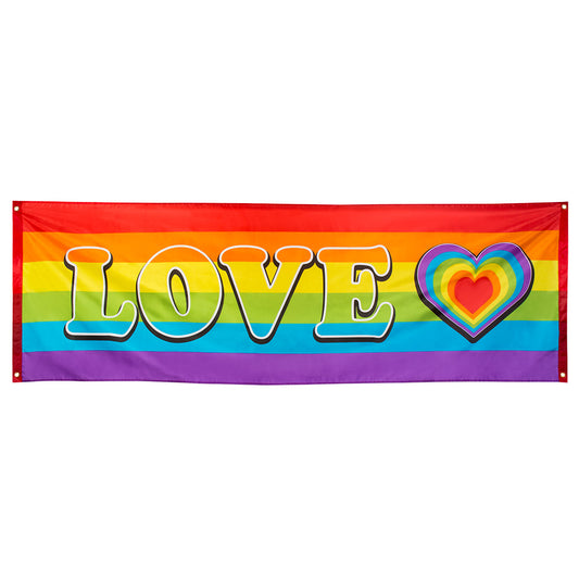 Bannière LOVE Arc-en-ciel avec Cœur - Décoration Pride