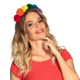 Serre-tête Rainbow Pom-Pom - Accessoire de Fête Coloré