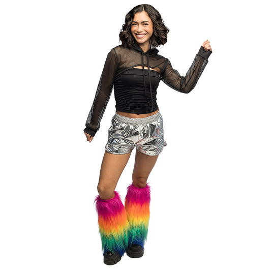 Jambières Fluo Arc-en-Ciel Dégradé | Accessoire Rave Party