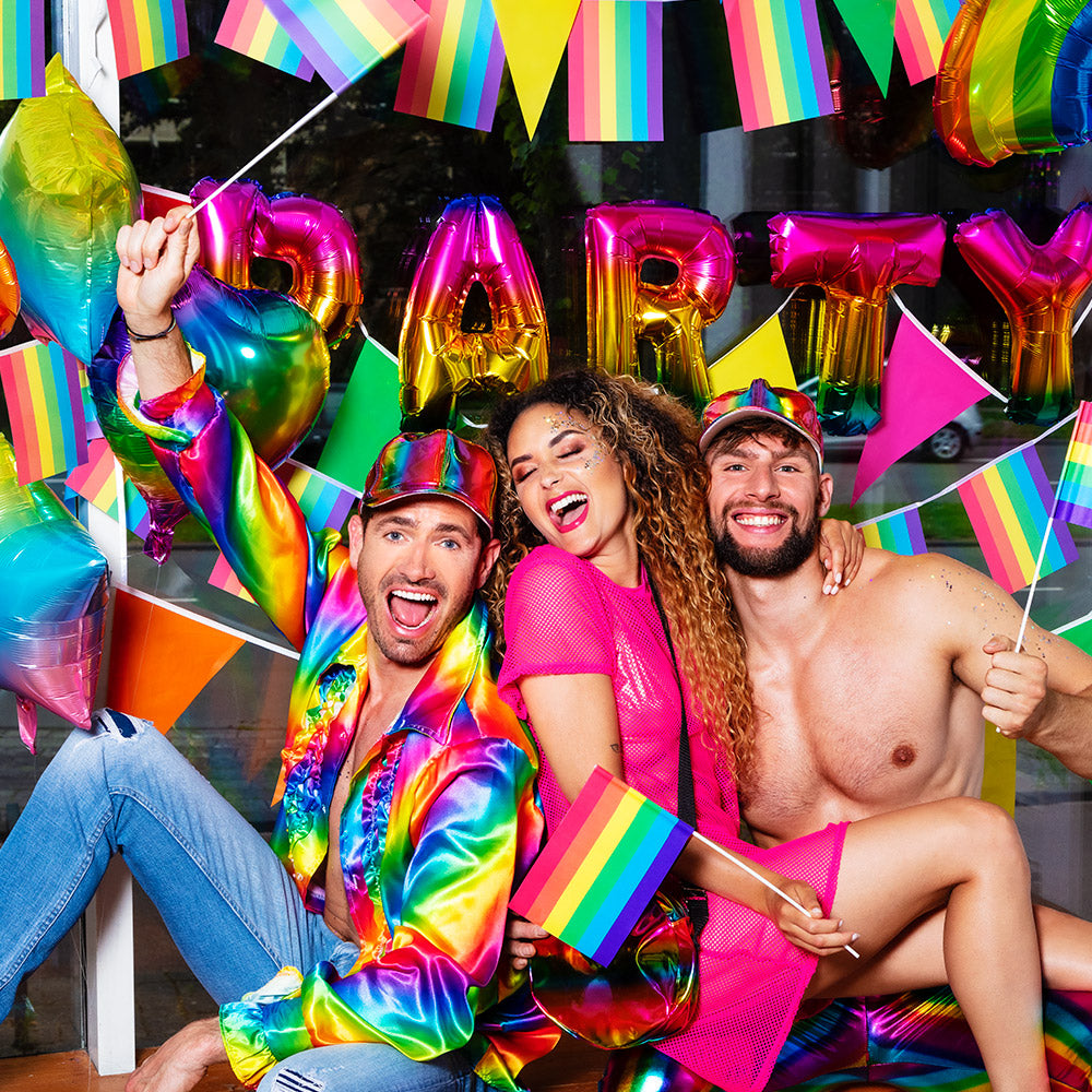 Drapeau Arc-en-Ciel Pride avec Maquillage - Déguisement Carnaval