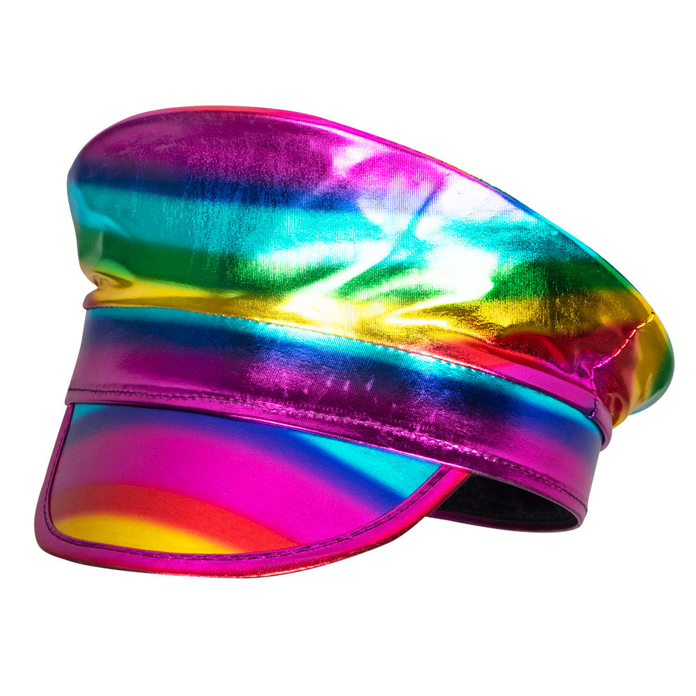 Casquette Arc-en-ciel Holographique Disco Party Brillante