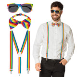 Kit Accessoires Rainbow Pride Complet - Lunettes, Noeud Pap', Bretelles