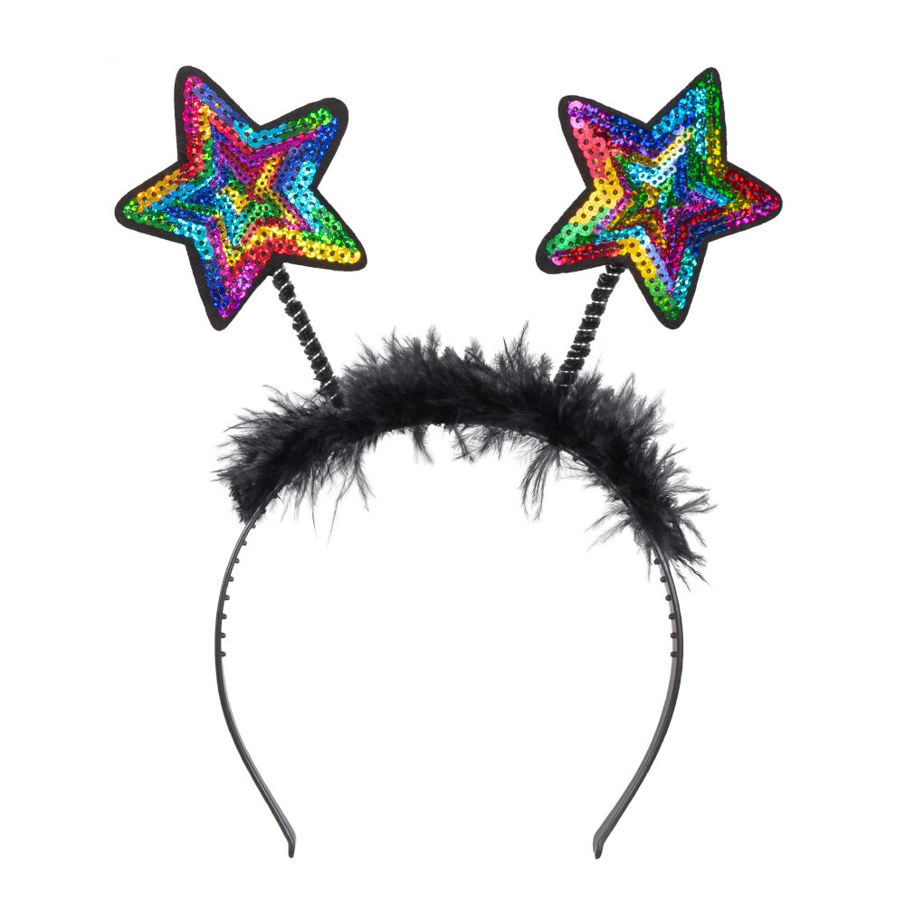 Serre-tête Étoiles Paillettes Multicolores - Accessoire Fête