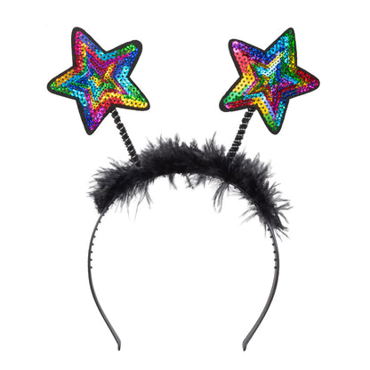 Serre-tête Étoiles Paillettes Multicolores - Accessoire Fête