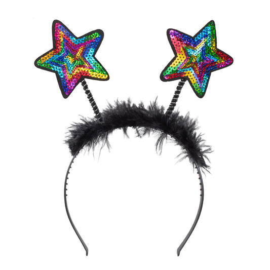 Serre-tête Étoiles Paillettes Multicolores - Accessoire Fête