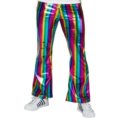 Pantalon Patte d'Éléphant Holographique Arc-en-Ciel - Disco Années 70