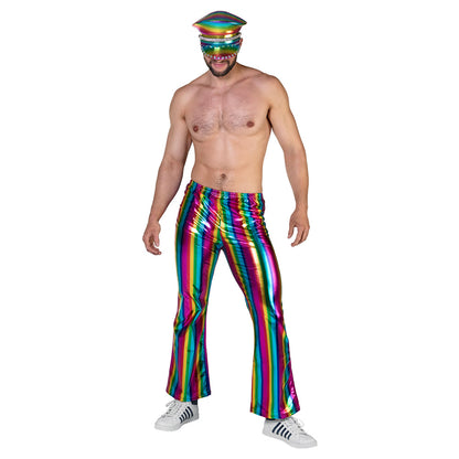 Pantalon Patte d'Éléphant Holographique Arc-en-Ciel - Disco Années 70