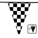 Guirlande Fanions à Damier Noir et Blanc - Décoration Fête
